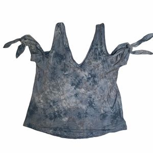 Tie Dye Cold Shoulder Tee Ties T-Shirt Off the Shoulder